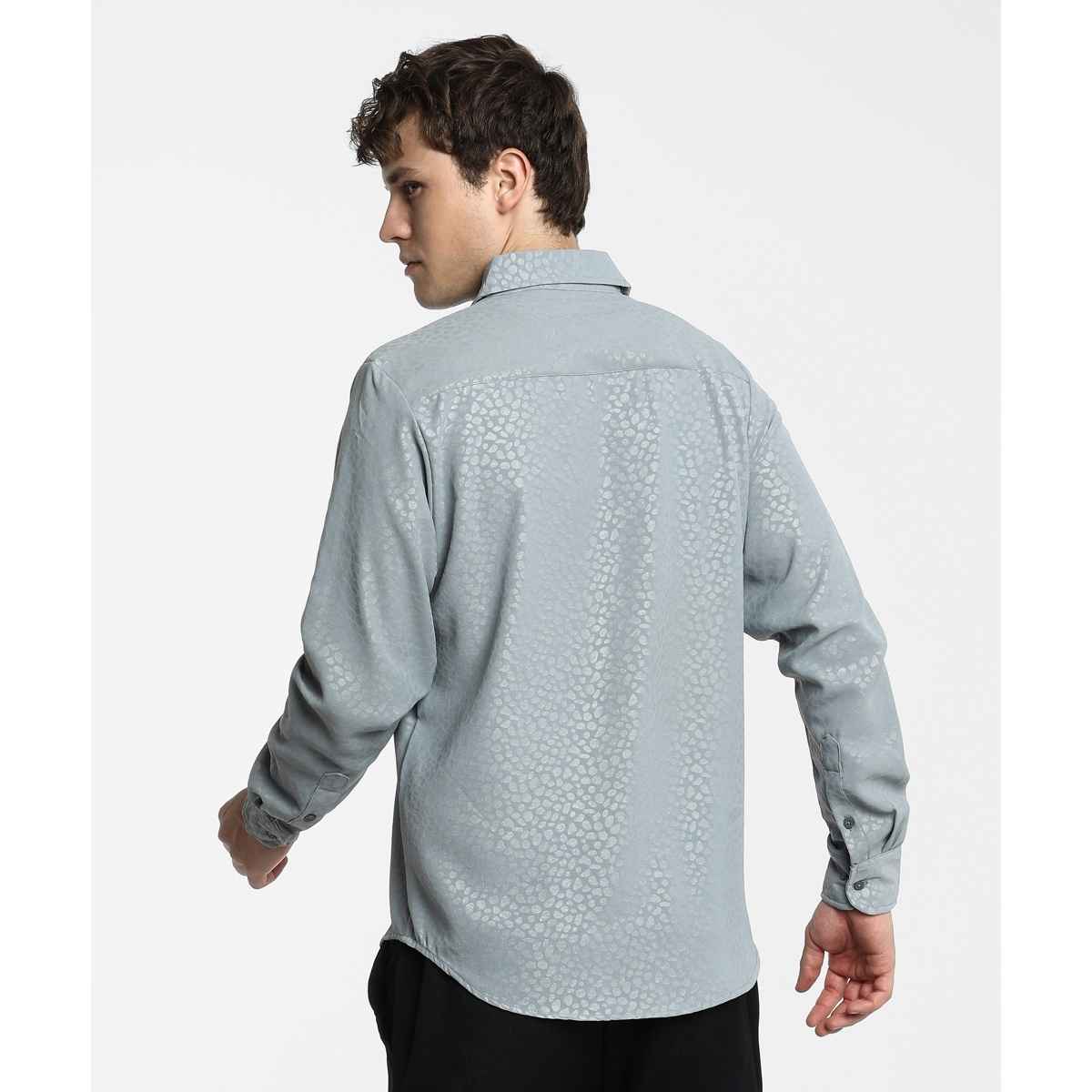 Campus Sutra Men's Pavement Shirt | Ash Grey - S