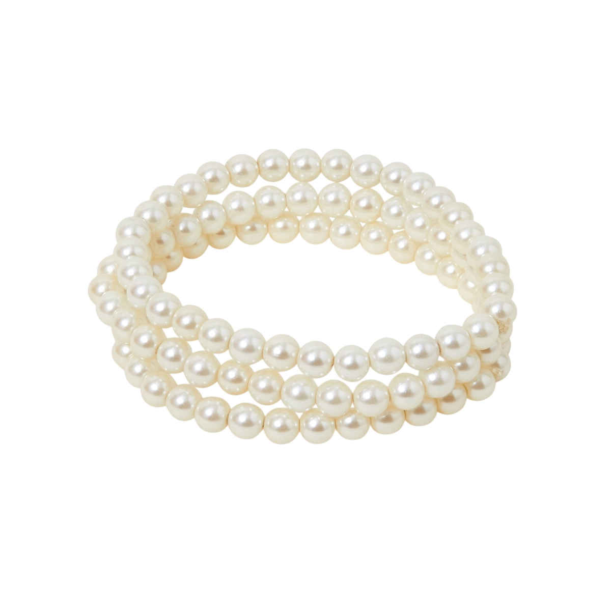 Accessorize London Women's Pearl Stretch Bracelet Pack Of 3 - White