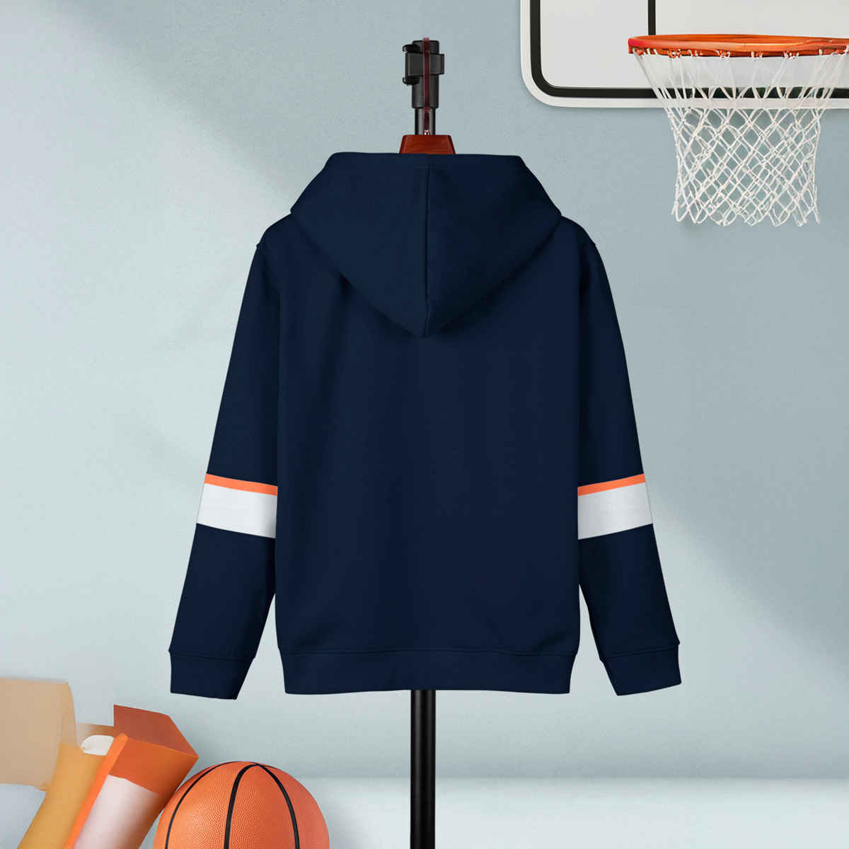 Hellcat Boy's Printed Cotton Blend Hoodie T-Shirt | Blue | 7-8 Years