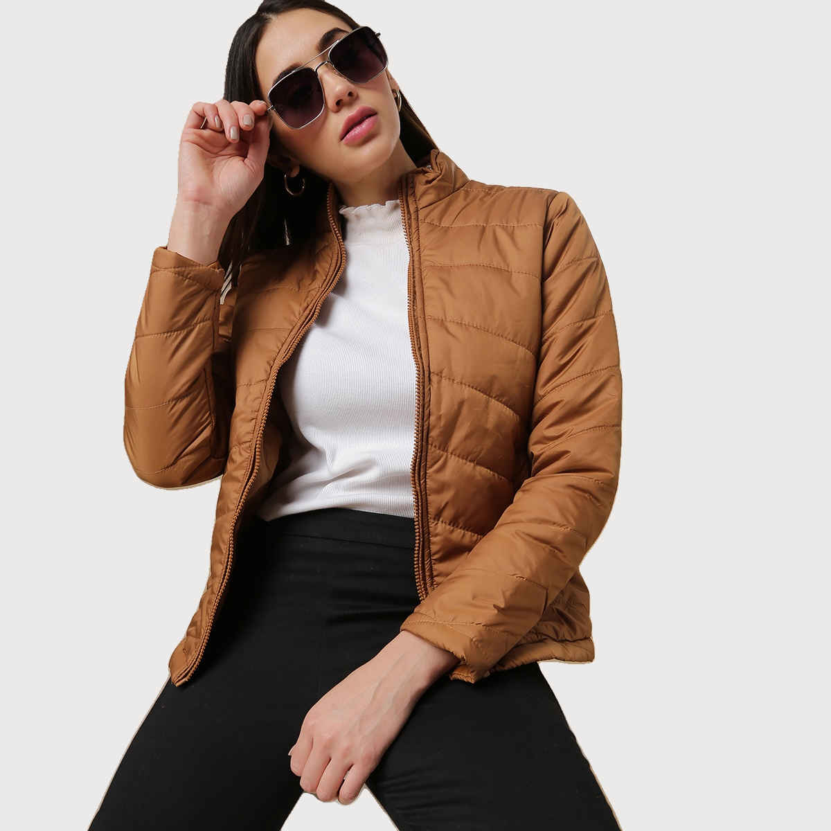 Campus Sutra Women's Jacket | Brown - M
