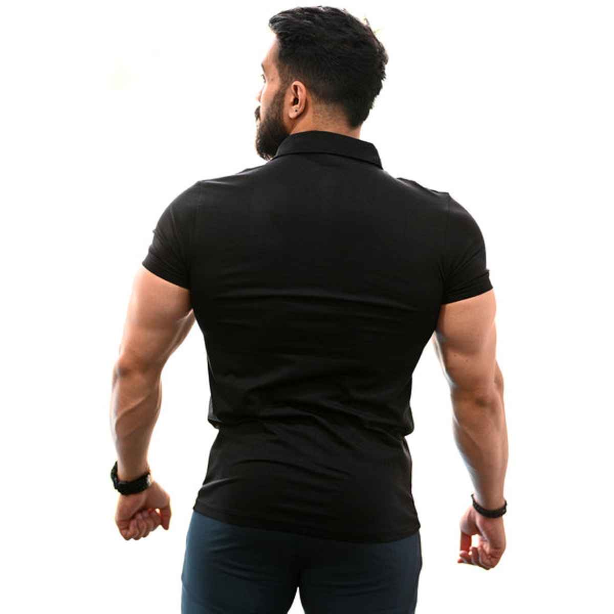 Fuaark Men's Polo GYM T-shirt | Black - S