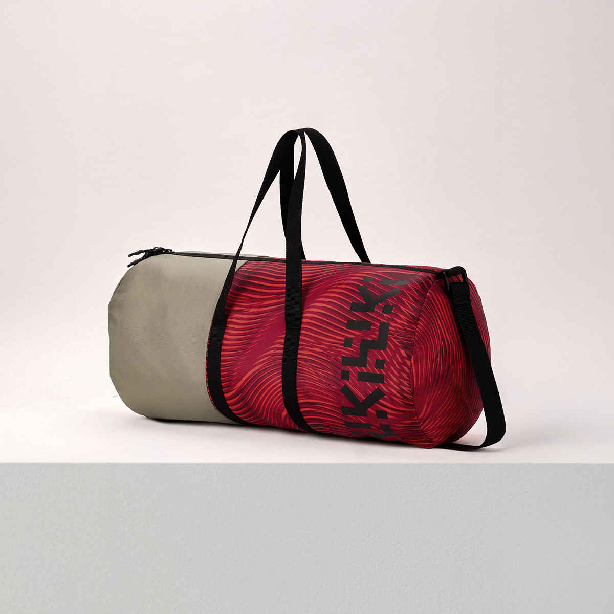 Wildcraft Unisex Color Block Polyester Duffel Bag | Red and Beige - 23 cm