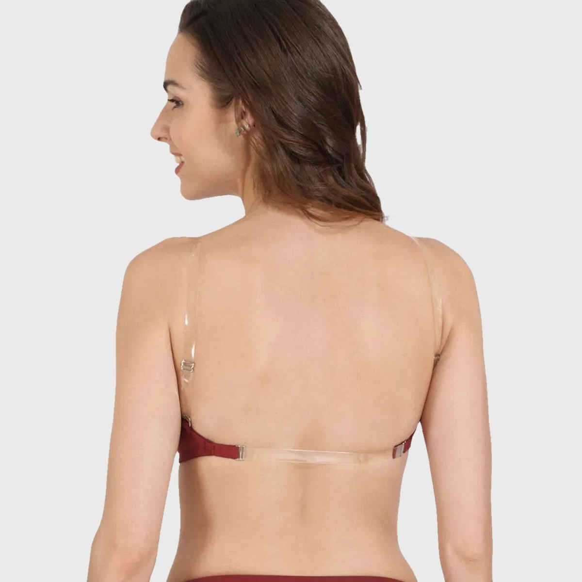 Zivame Women's Beautiful Basics Padded Non Wired 3/4Th Coverage Backless Bra | Red - 34B