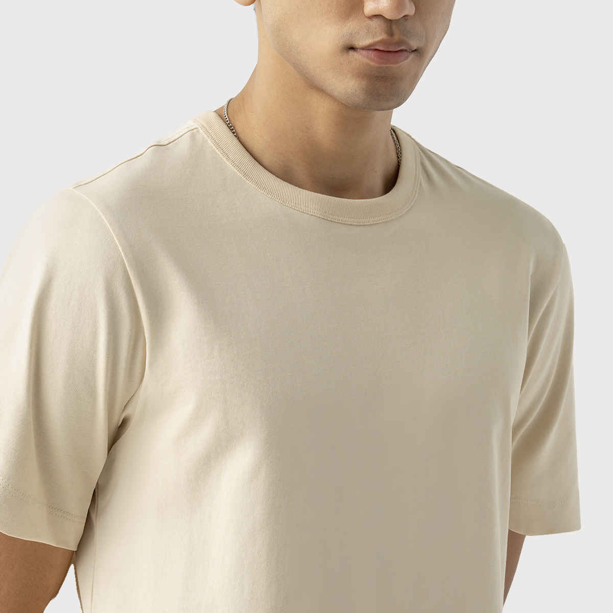 March Men's Cotton Heavy Crew | Bone - L