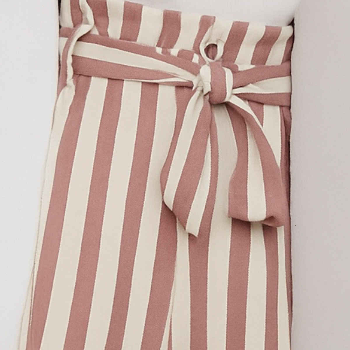 Luxrio Women's Shorts Cotton Striped Shorts | WMNSHORTSSTRP | Rust - S