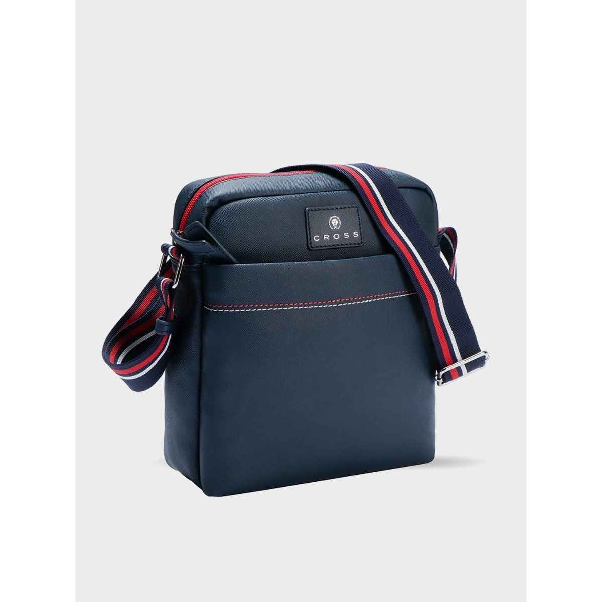 Cross Unisex Solid Vegan Leather 5 L Crossbody Bag | Navy Blue