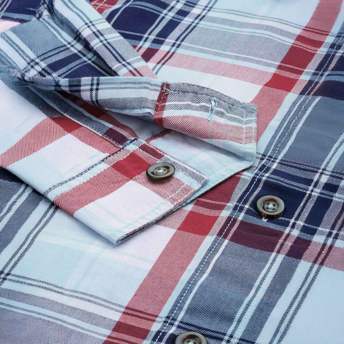 The Indian Garage Co Men's Regular Fit Checked Casual | Blue | 2XL