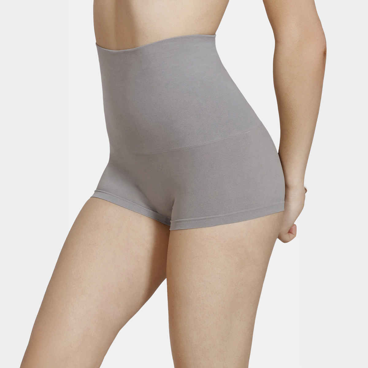 Zivame Women's Tummy Control Midwaist Boyshort | Grey - XL