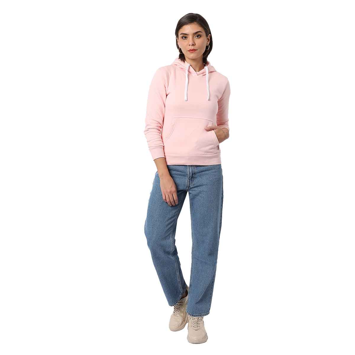 Campus Sutra Women's Winter Hoodie | Pink - XL