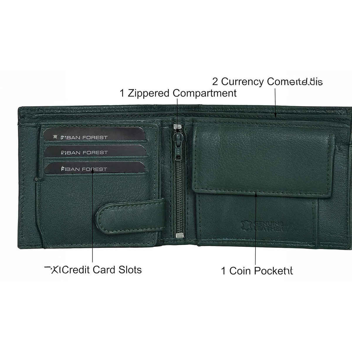 Urban Forest Men's Oliver Leather Wallet | Green