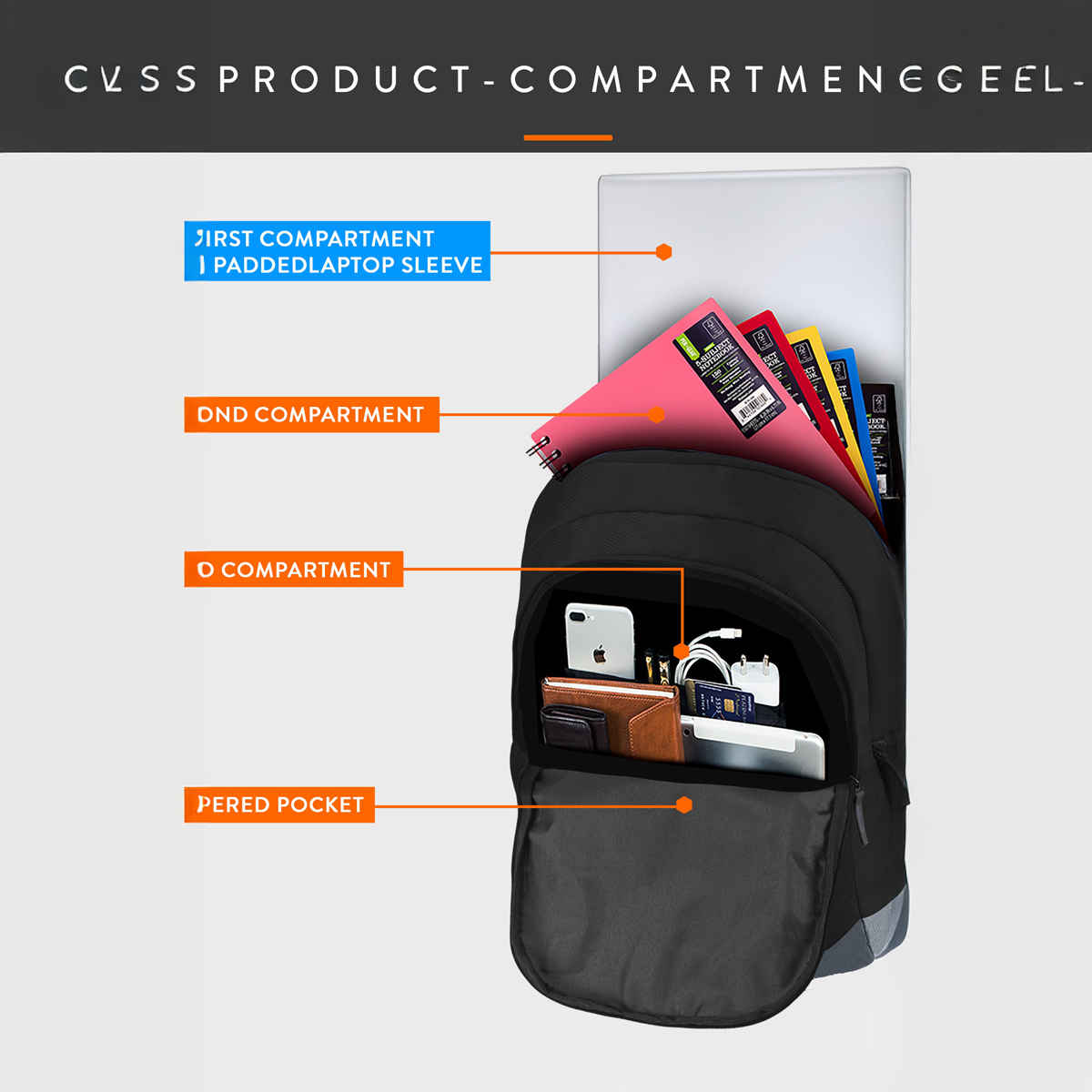 Lunar's Unisex Polyester 48 L Laptop Backpack | Black and Grey