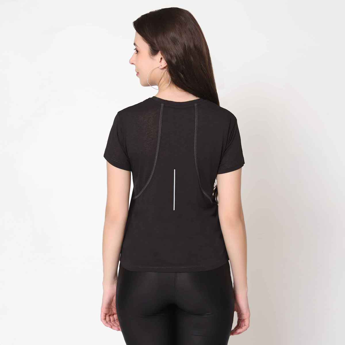 Dida Women's Sports T-shirt | Regular Comfortable Stretchable Dry-Fit | Black - S