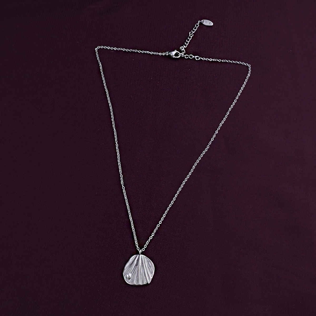 Palmonas Oyster With Tiny Pearl Necklace- 18K White Gold Plated
