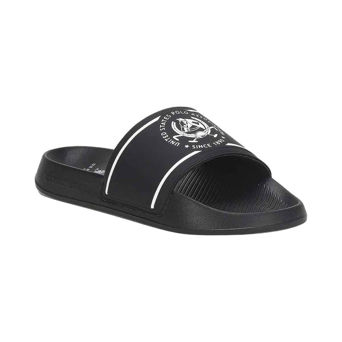 U.S. Polo Assn. Men's Men Brand Print Zane 5.0 Slides Black | UK 10