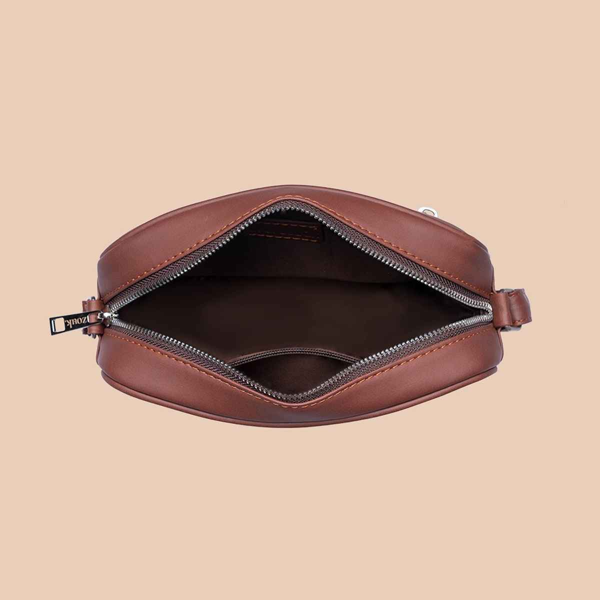 Zouk Women's Abstract Vegan Leather 2.4 L Sling Bag | Black and Red - One Size