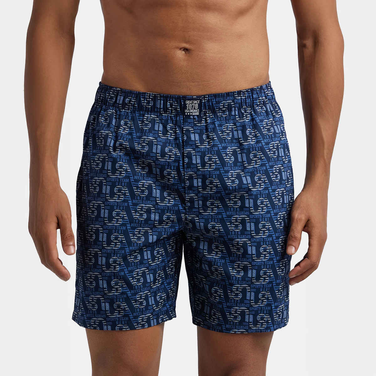 Jockey US57 Men's Super Combed Cotton Woven Printed Underwear Boxer|Side Pocket|PO2 | Multi Colour-S