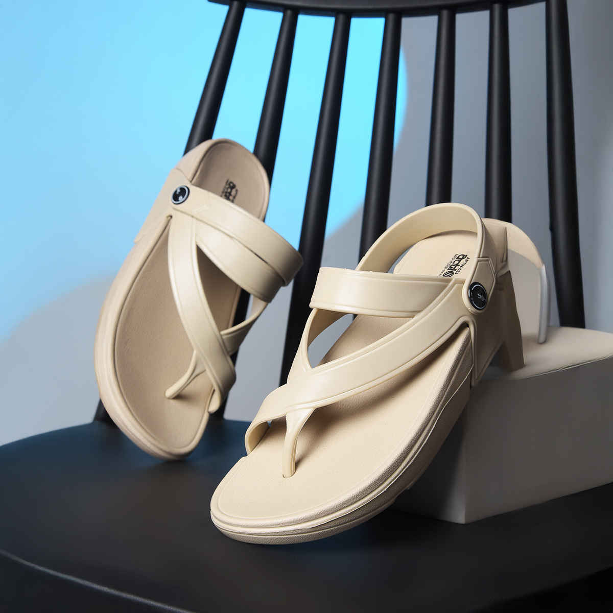 Action Women's Aptw-33 Backstrap Sandals | Office Wear | Comtable Sandals | Beige - UK 8