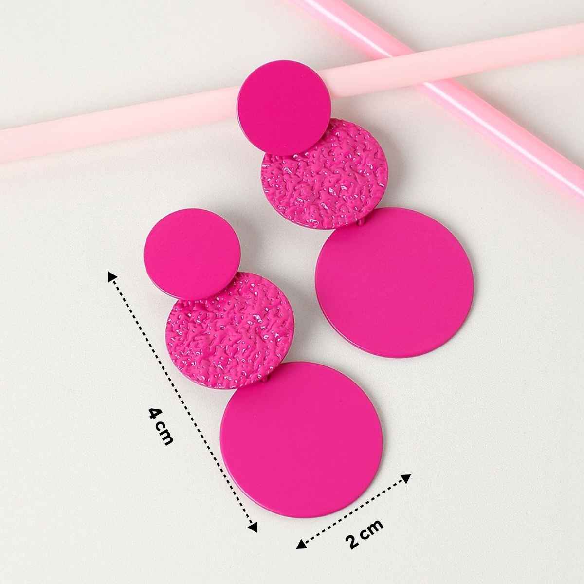 Sohi Gold Plated Pink Contemporary Drop Earrings For Women's