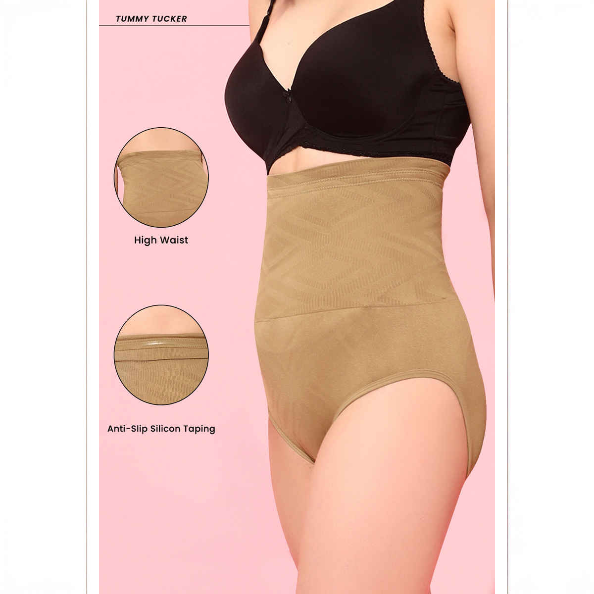 Clovia Tummy Tucker With Silicon Grips (Beige - L/Xl)