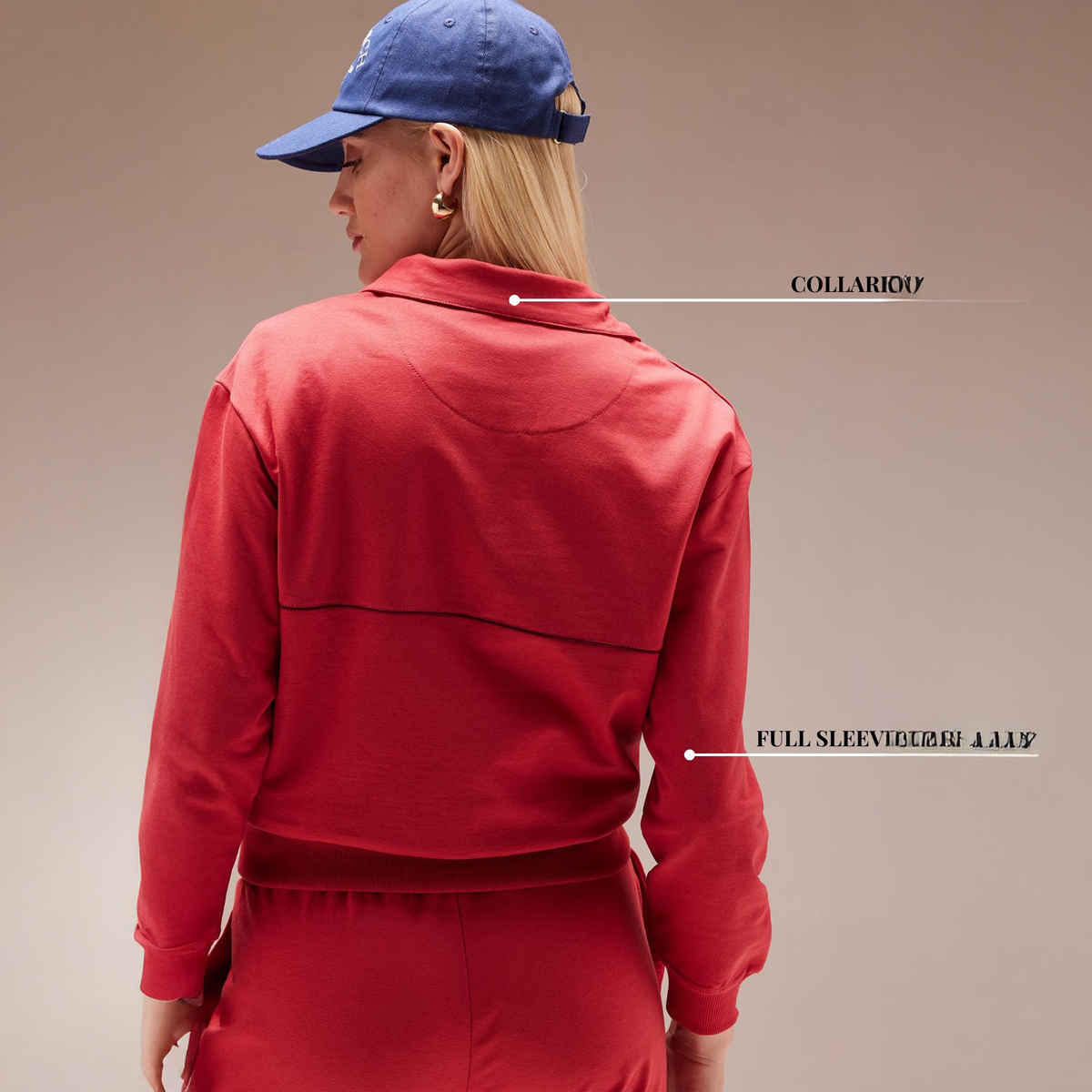 Cava Women's Sweatshirt Urban Q-zip | Red - XL