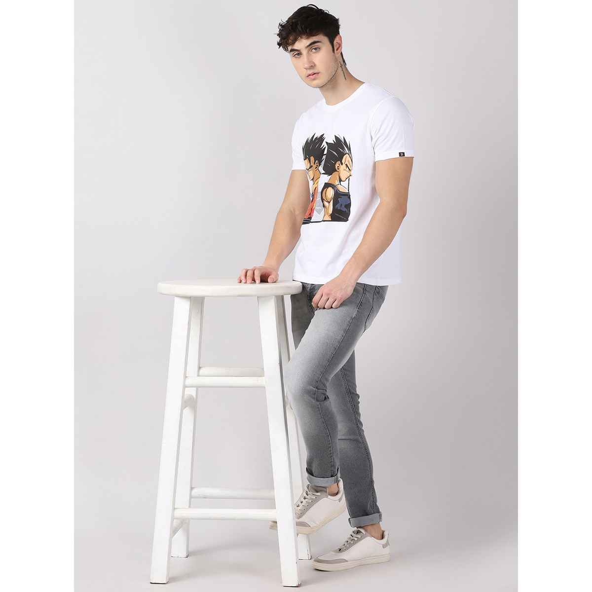 Bushirt Men's Goku Vegeta | Dragon Ball Z Anime T-shirt | White - S
