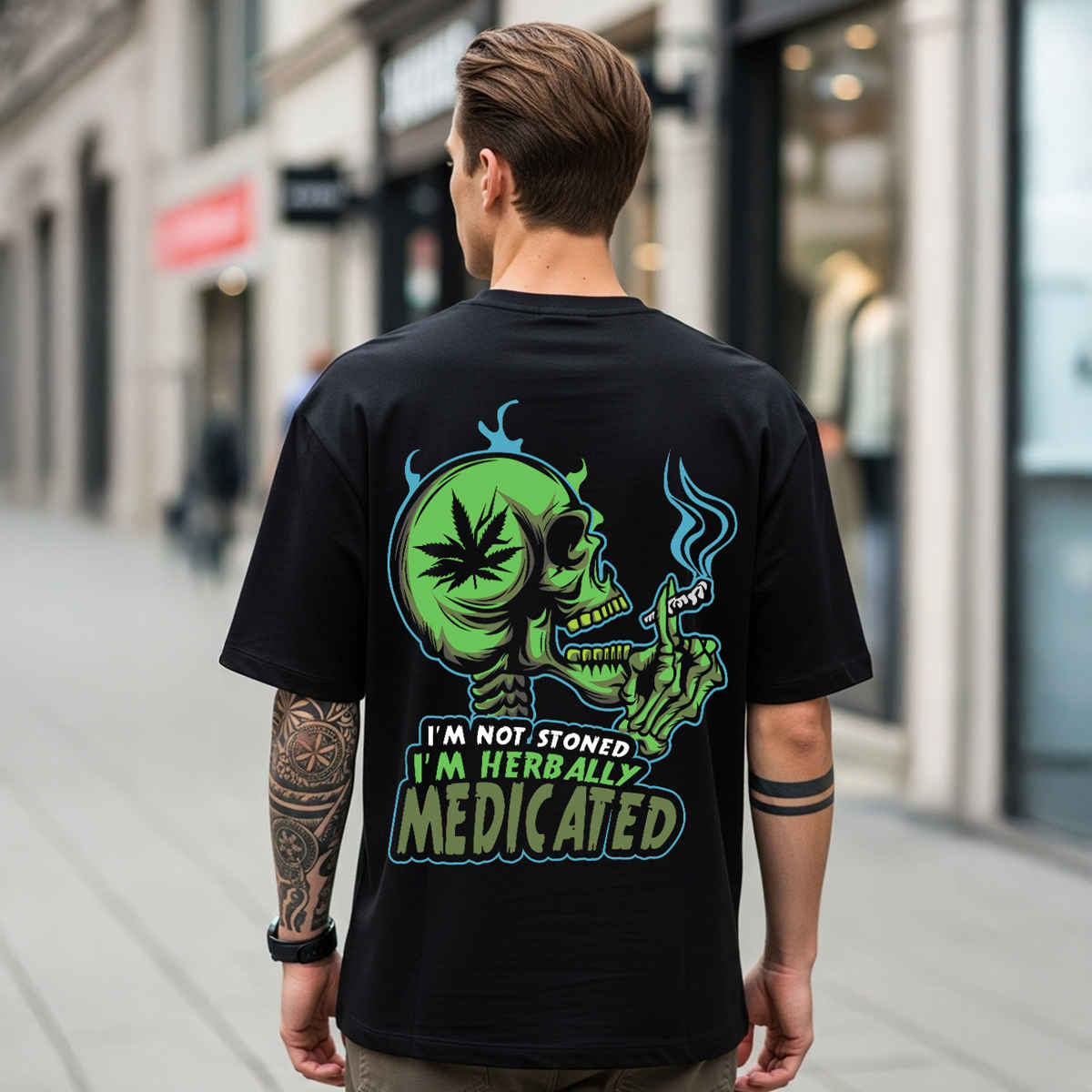 BENNY BROOKS Men's Round Neck half sleeve Oversized T-shirt |AA(ARN)BLACK144 | Black - L