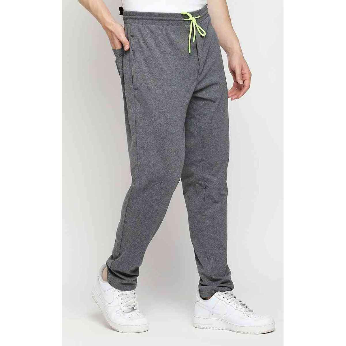 Underjeans by Spykar Men's Pure Cotton Pyjama | Charcoal Melange - M