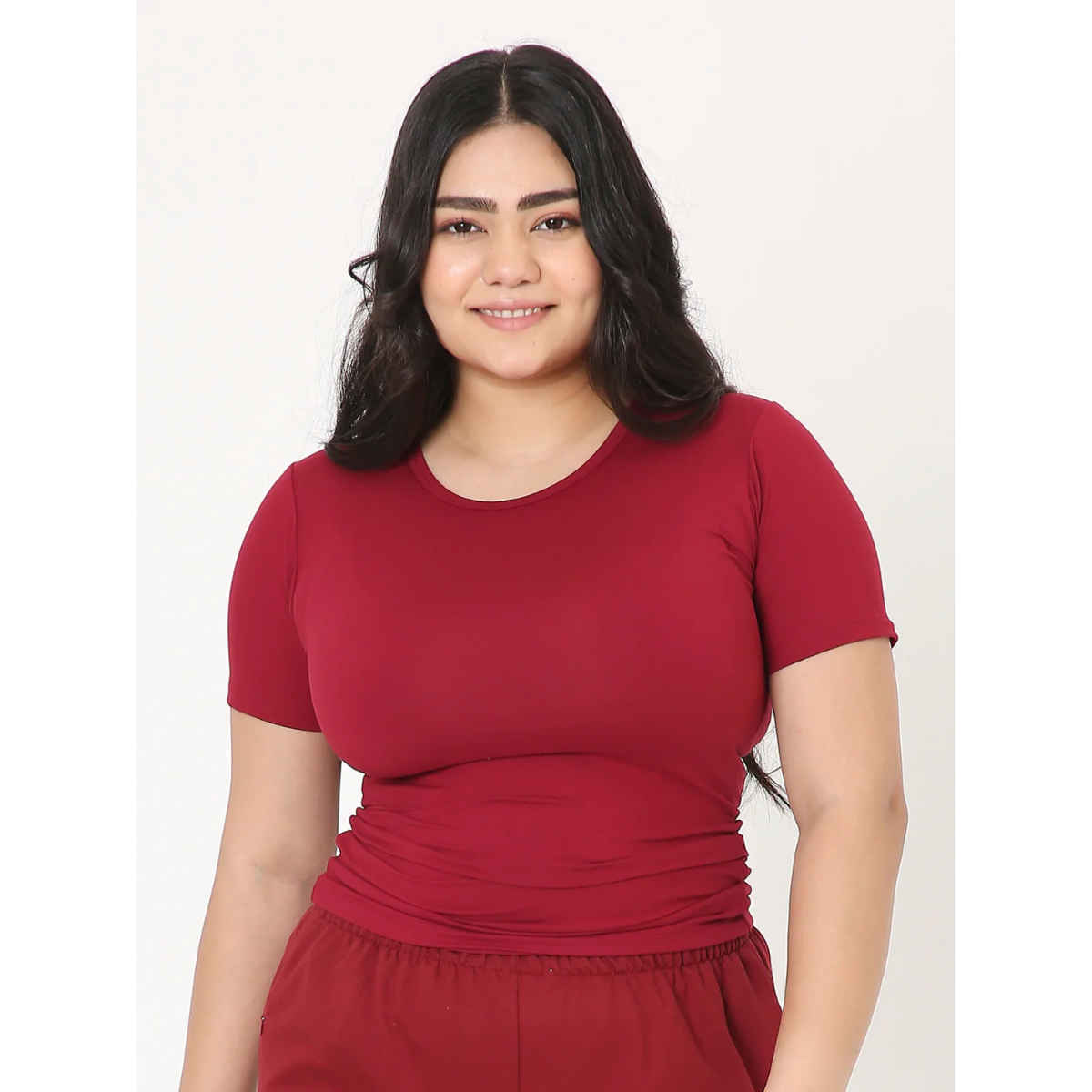 Terractive Women's Cuddle Baby T | TA10011M-L | Maroon - L
