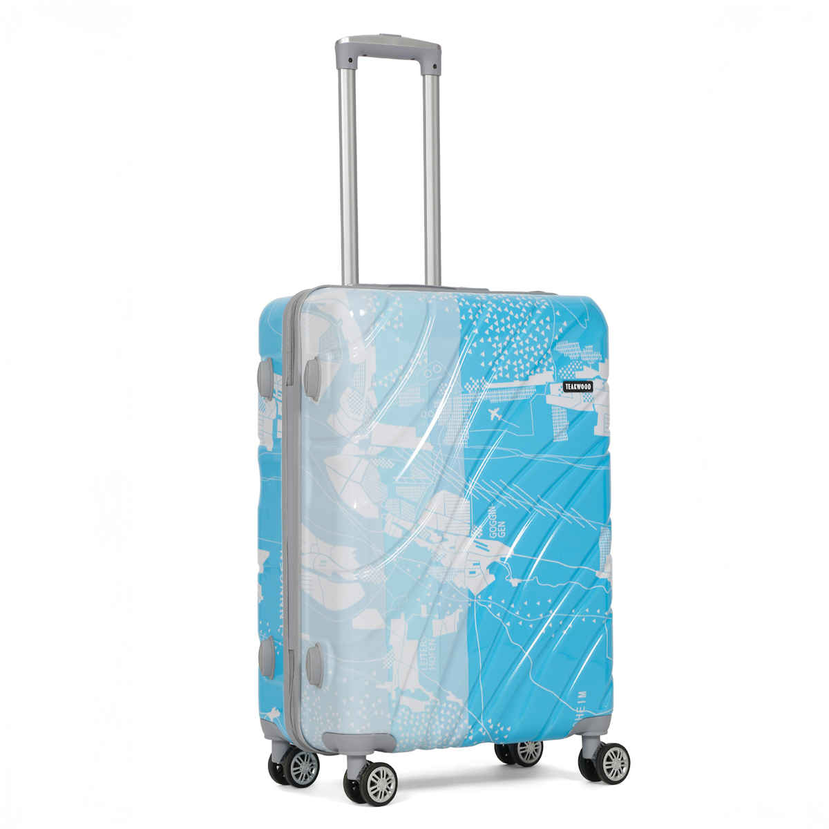 Teakwood Leather 360 Degree Rotation Hard Trolley Bag | Multicolour - Medium