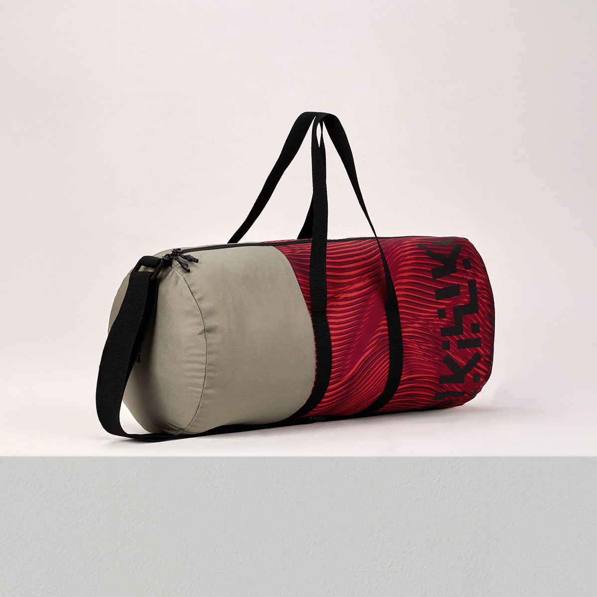 Wildcraft Unisex Color Block Polyester Duffel Bag | Red and Beige - 23 cm
