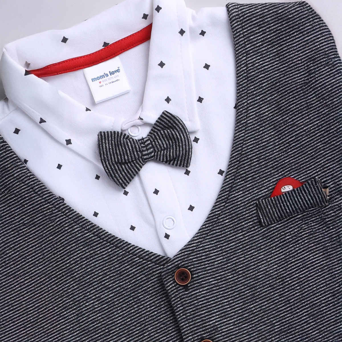 Mom's Love Boys' Printed Cotton Clothing Sets | Black | 12 - 18 months