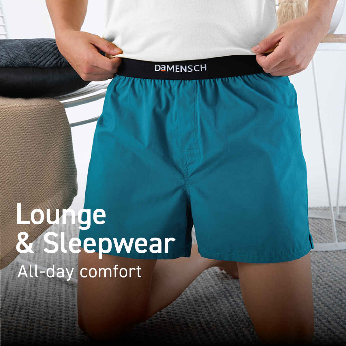 DaMENSCH Ultra-light Cotton Men's Inner Boxer | Blue - M