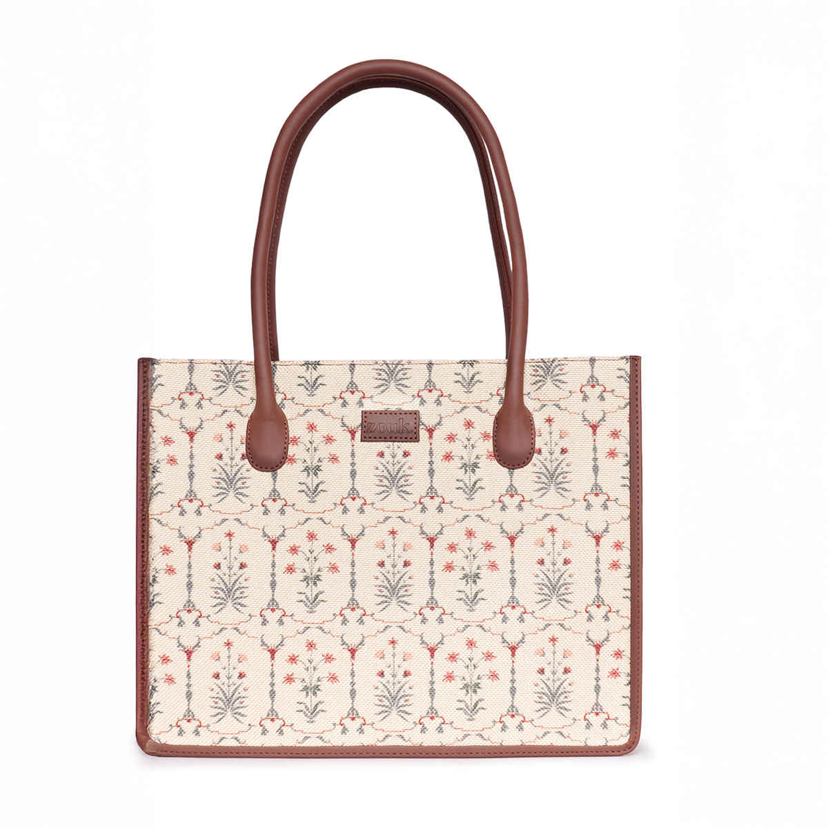 ZOUK Taj Nakashi Book Tote Bag for Women|Embroidered Handcrafted|Large Shoulder Bag |Designer Purse