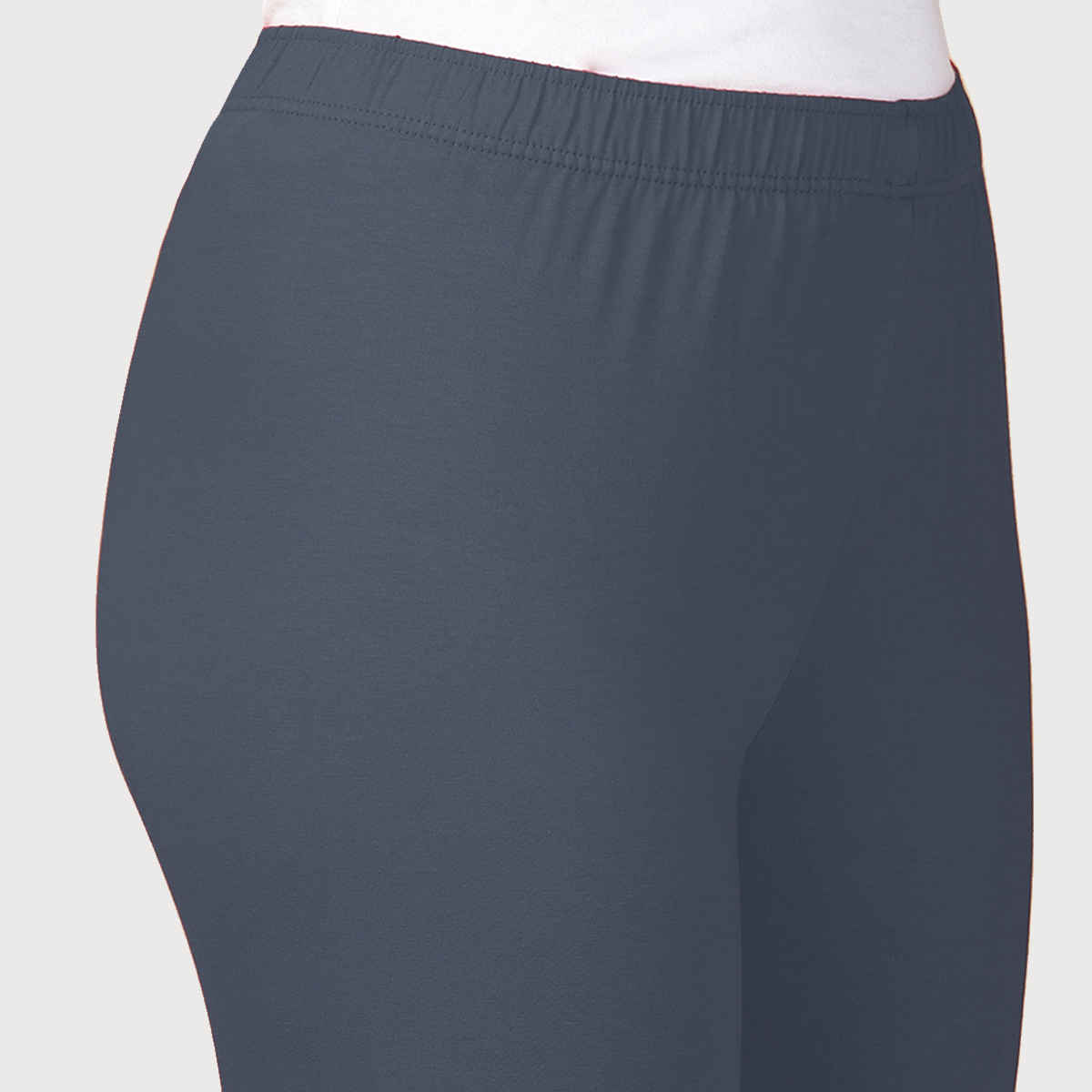 PYNK By Lux Cozi Super Soft 360 Stretch Premium Cotton Capri | Grey | Free Size