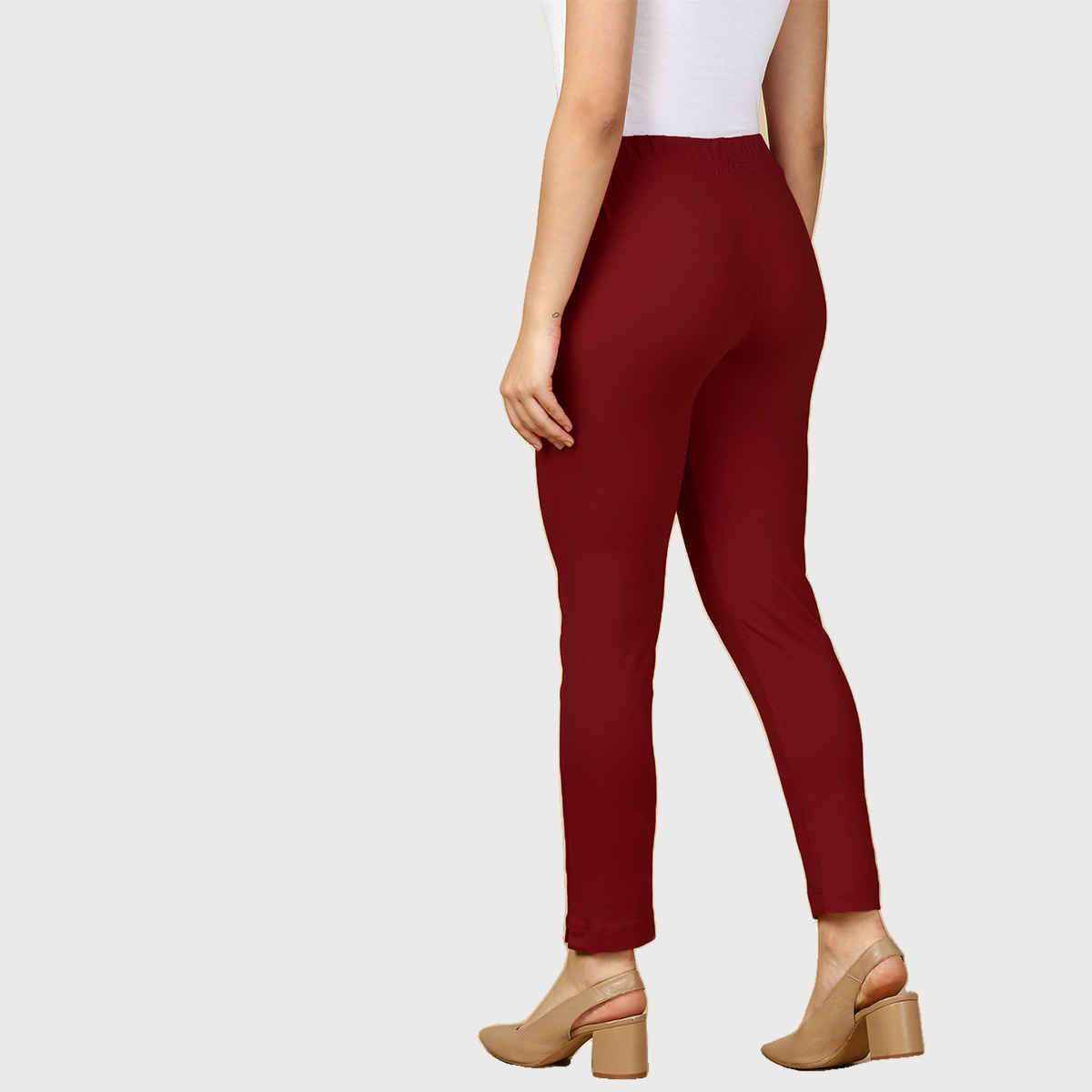 PYNK By Lux Cozi Women's Premium Modern Kurti Pants | Maroon | Free Size