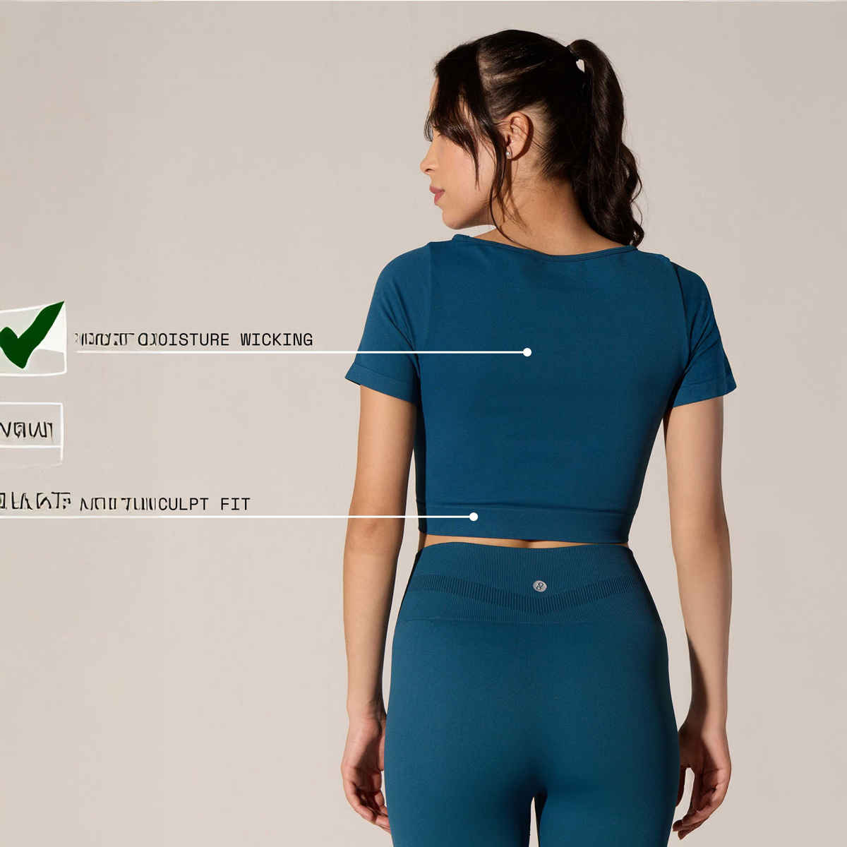 Cava Athleisure Teal Seamless Sculpt Tee | L