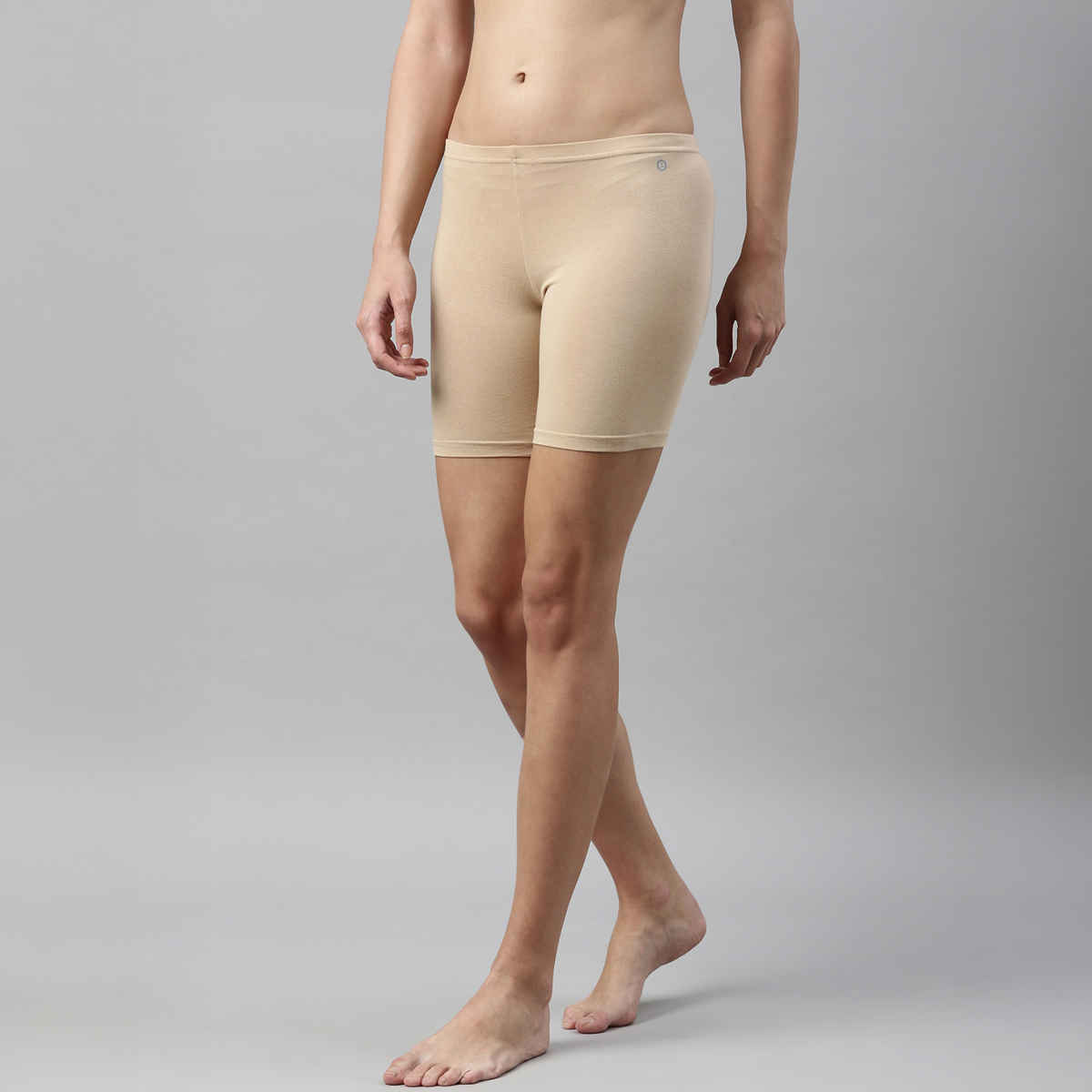 Enamor Women's E032 Hugged Fit Stretch Cotton Cycling Shorts|Soft Elastic Waistband | Skin-S