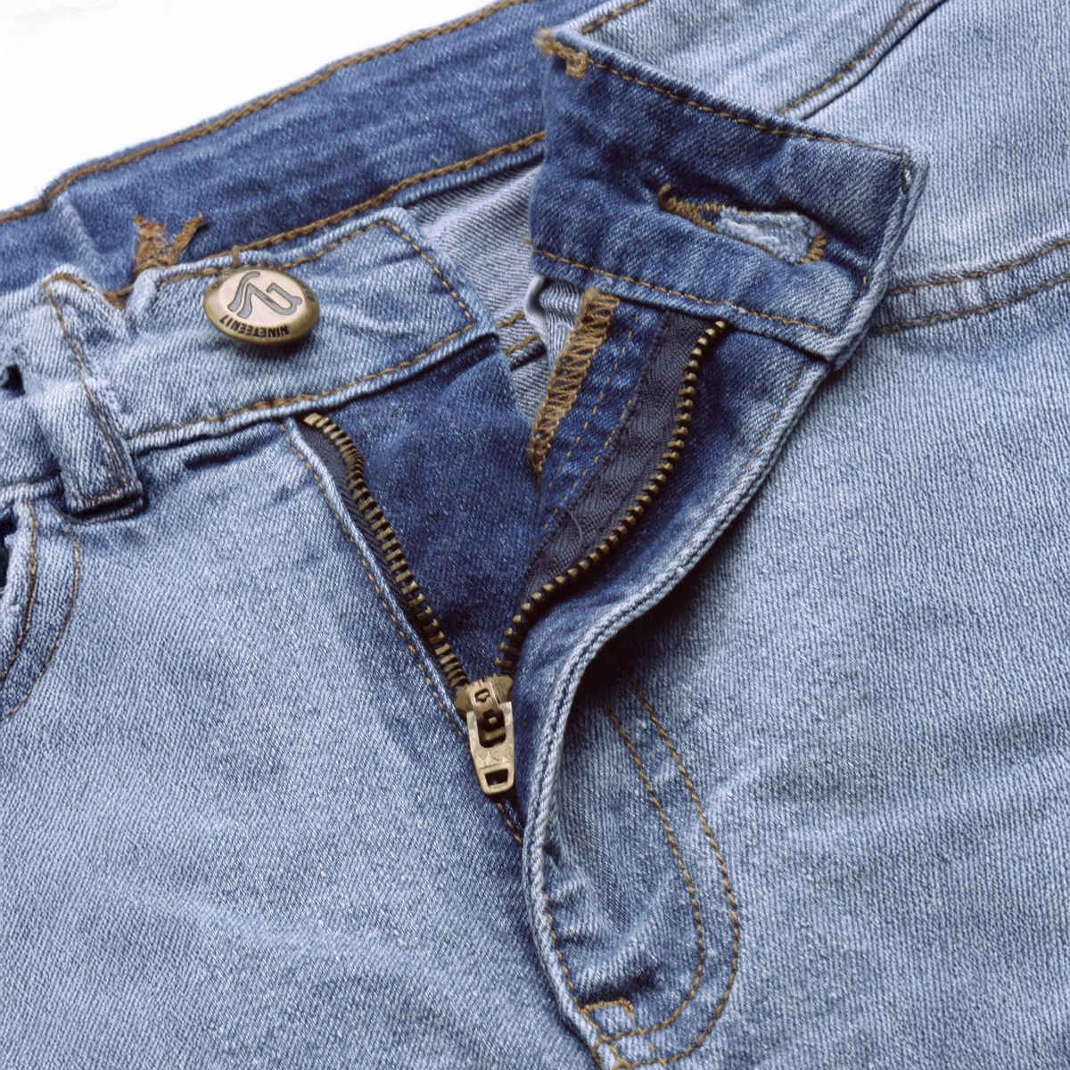 The Indian Garage Co Men | Slim Fit Solid Casual Denim Shorts | Light Blue | 36