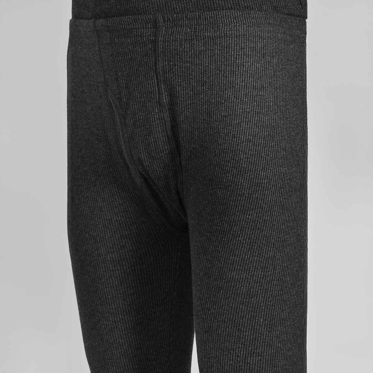 Lux Cozi Men's Heatek Thermal Comfort, Stretchable & Super Warm Trouser | Black Melange-95