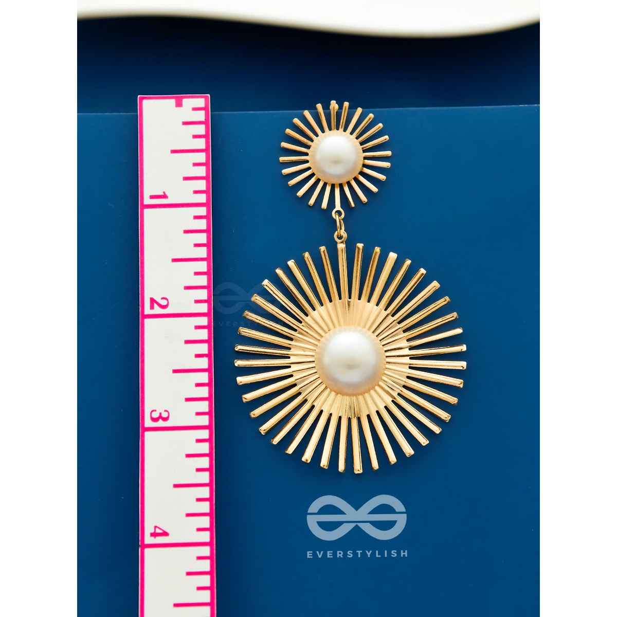 Everstylish Pearls Of Sunshine - Golden Statement Earrings