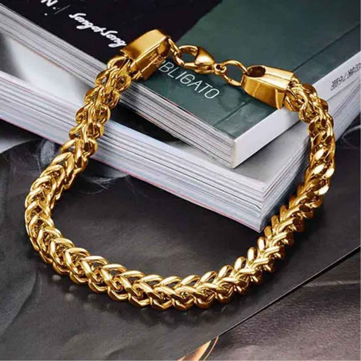 Fashion Frill Men's Criss Cross Bracelet Gold Regular