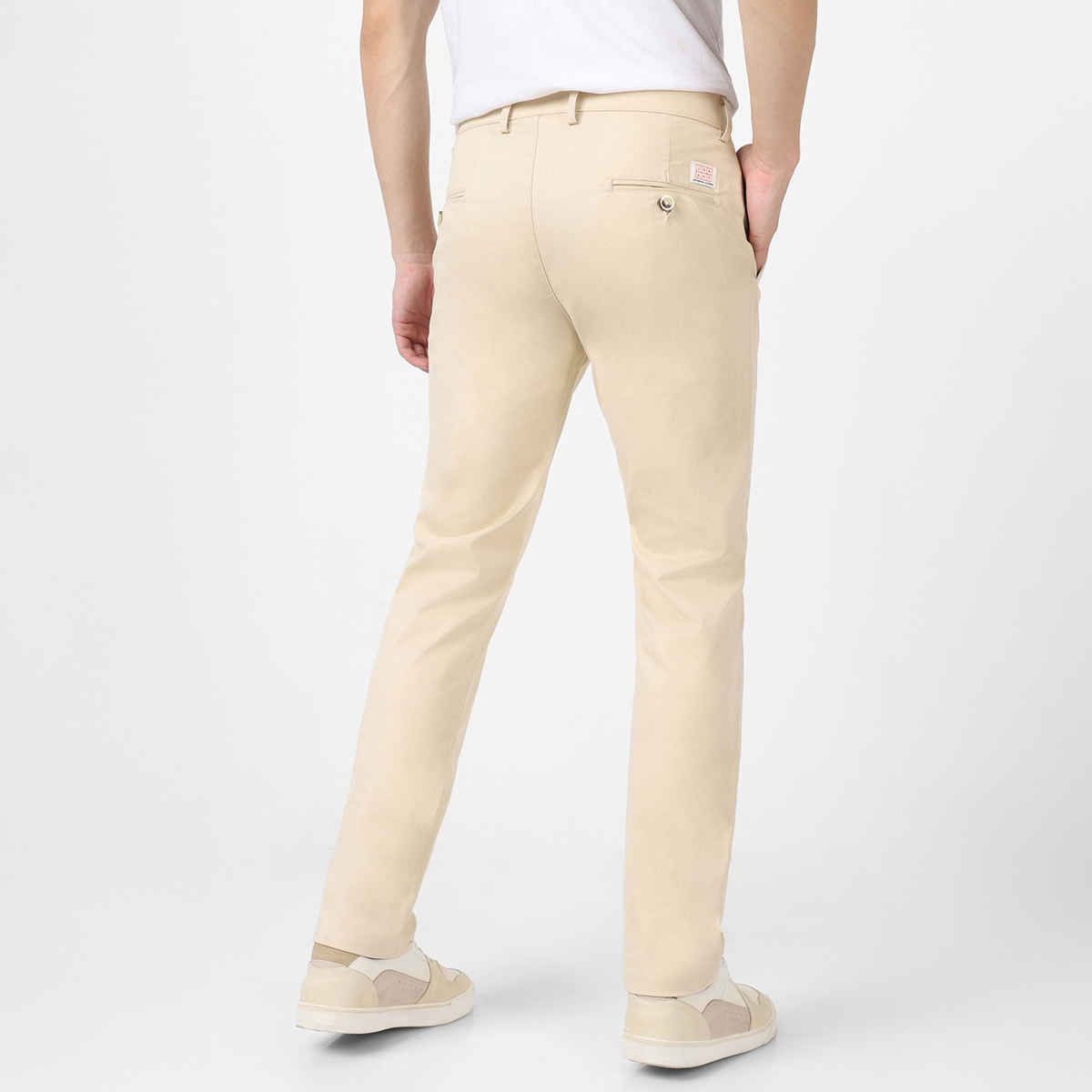 Urbano Fashion Men's Chinos Trousers Cotton Slim Fit Casual Stretch | Cream | 36