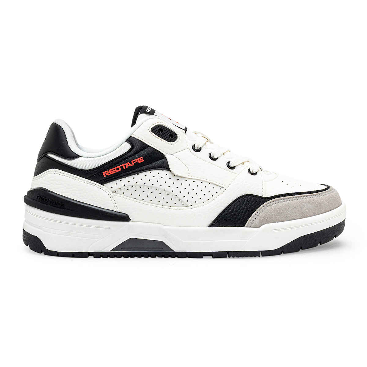 Red Tape Men's Sneakers | RSL0212A | White and Black - UK 6