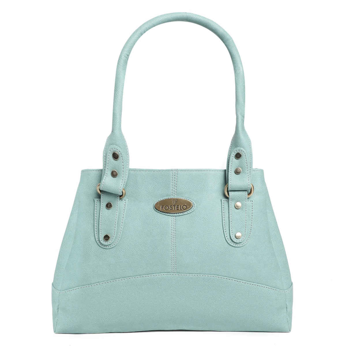 Fostelo Women's Vegan Leather Birdie Handbags Shoulder Hobo Bag Ladies Purse | Light Grey | Large