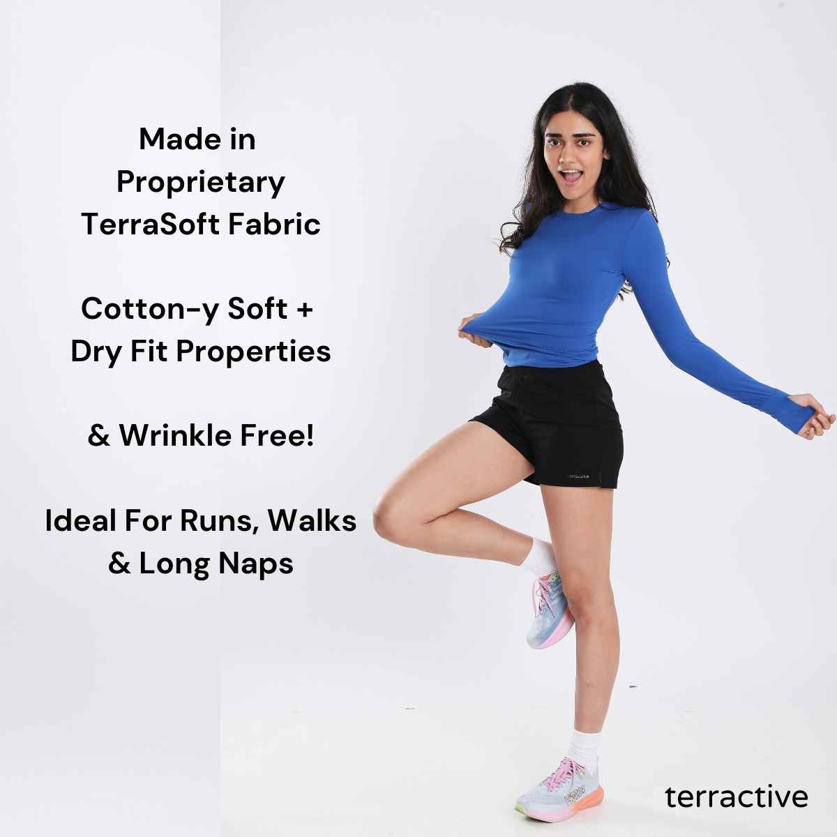 Terractive Women's Cuddle Tee | TA10016COL | Cobalt - L