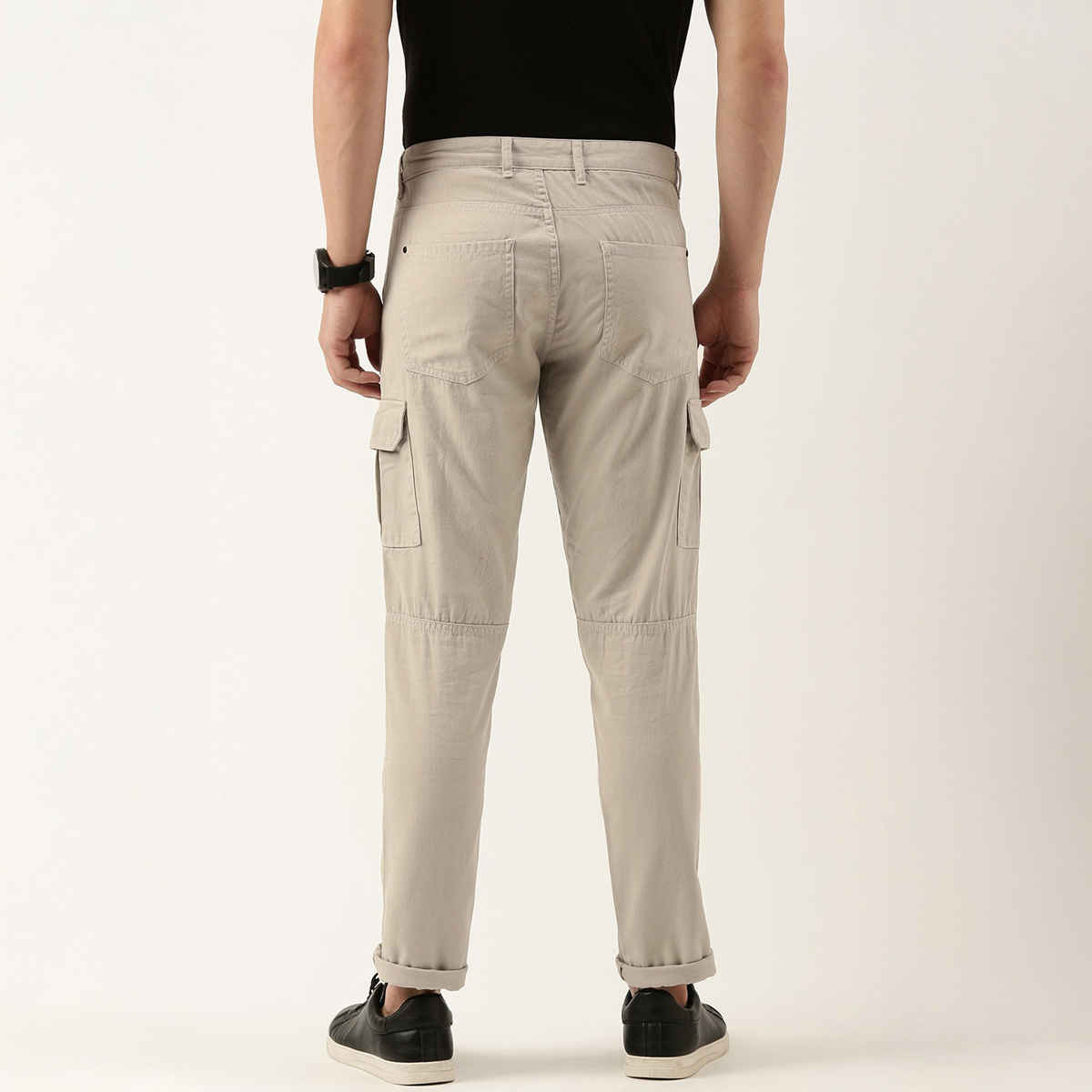 IVOC Men's Slim Fit Cargo Trousers | Grey - 34