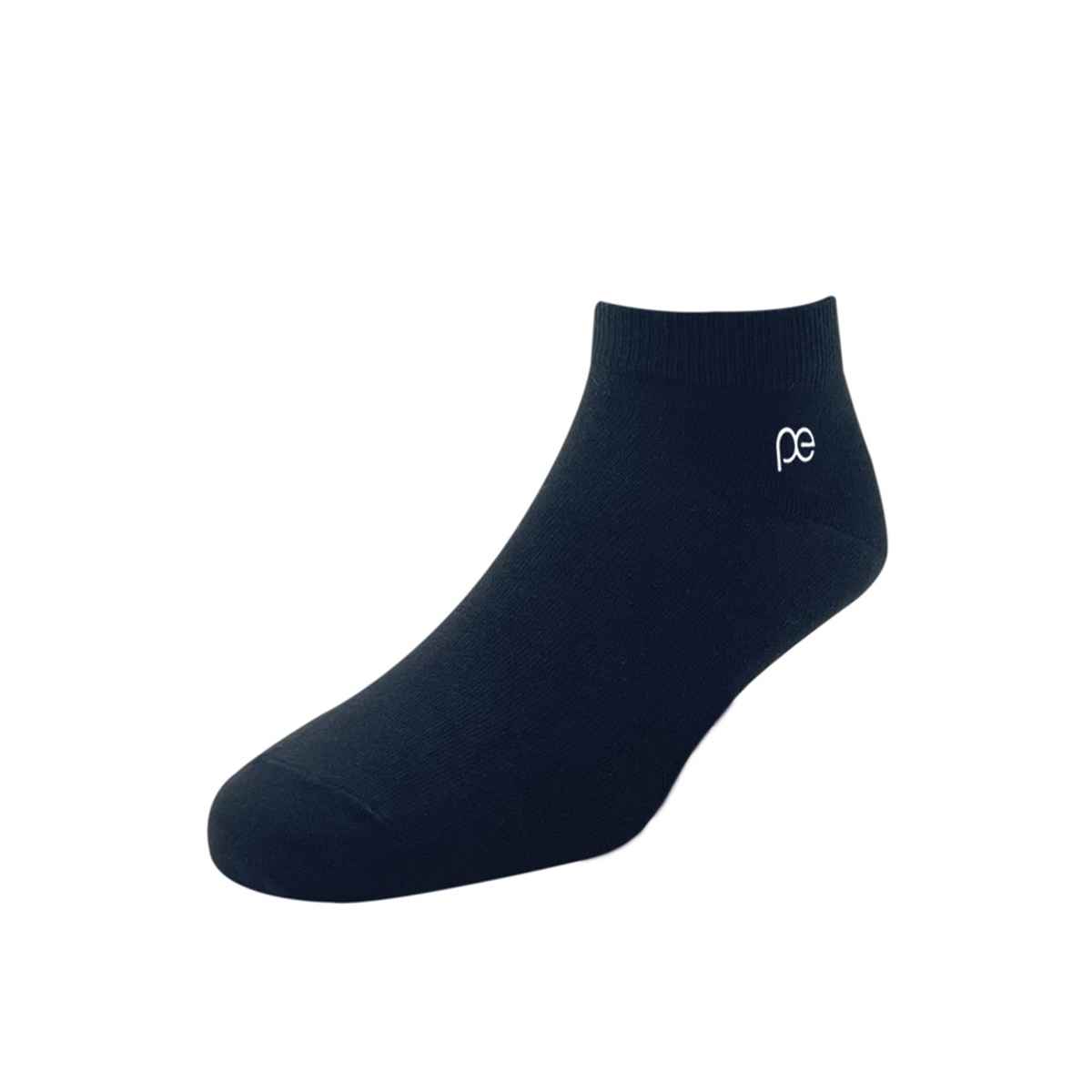 Peter England Men's Solid Cotton Ankle Socks | Black - Free Size