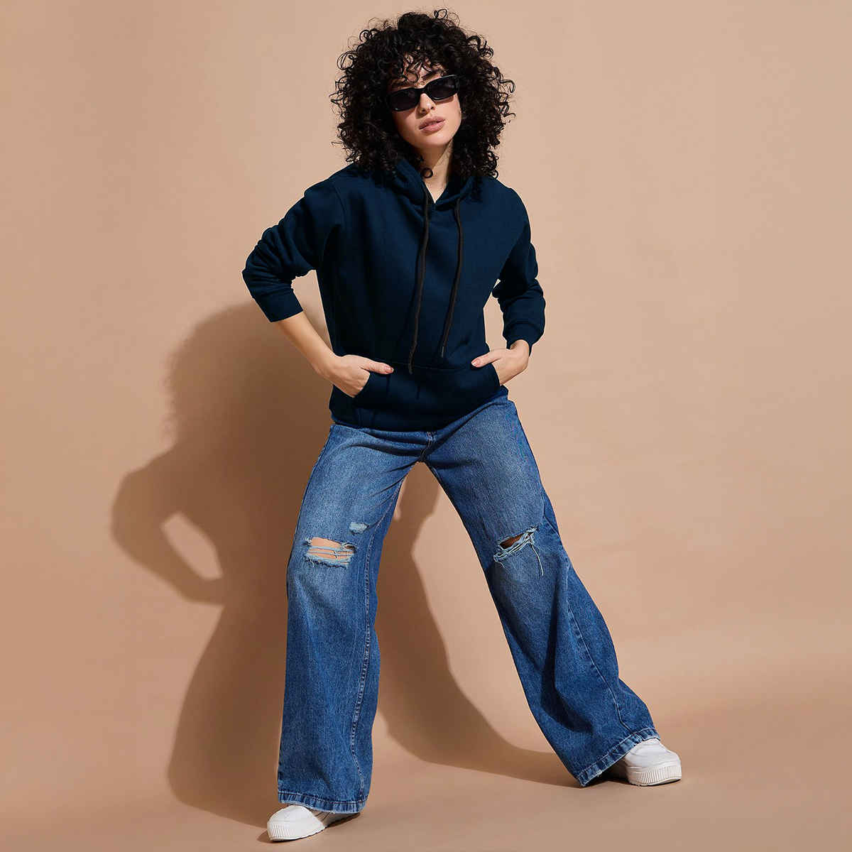 Smartees Women's Sweatshirt | SS Solid AquaBlue | Blue - L