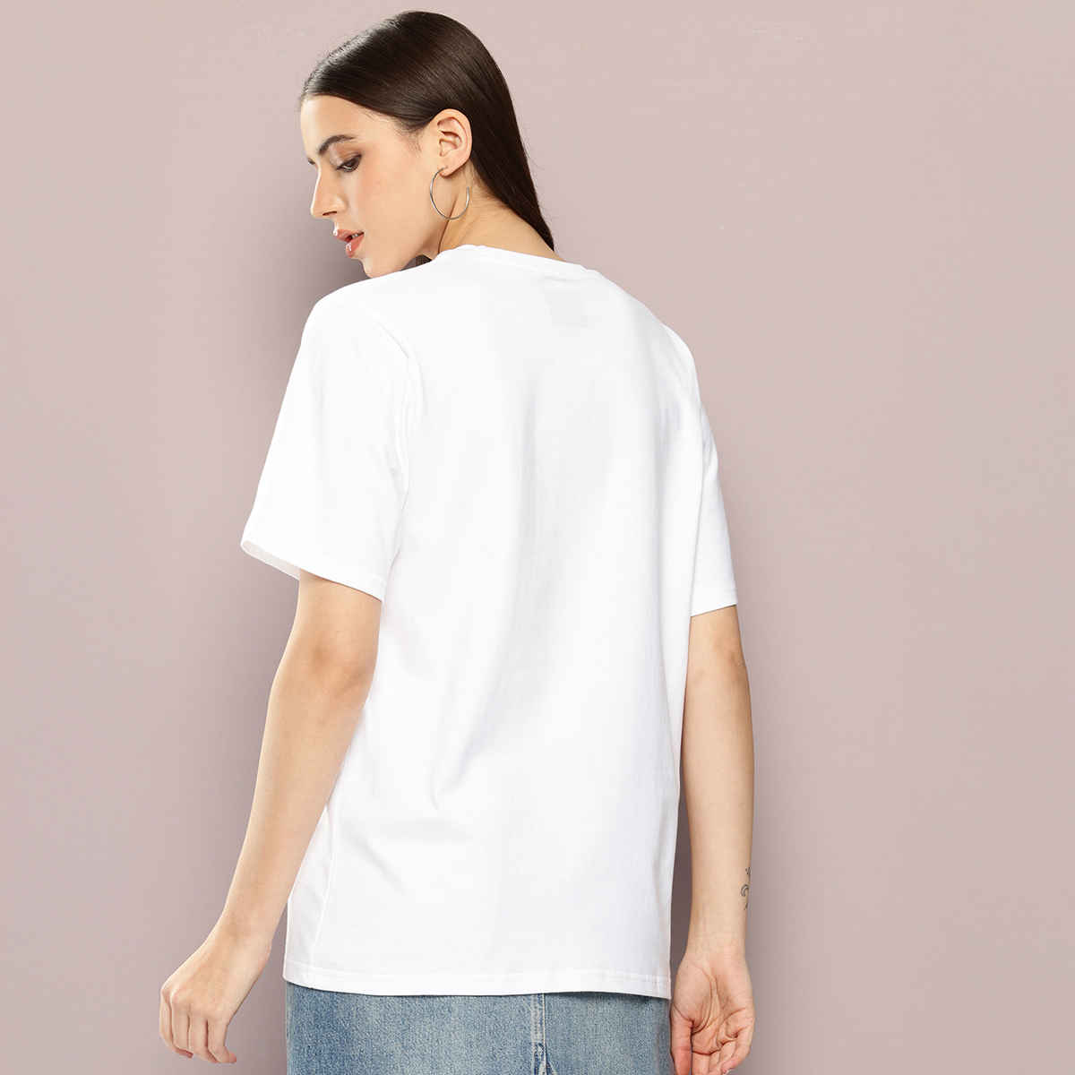 Dillinger Women's Short Sleeve Oversized Printed T-shirt | White - L
