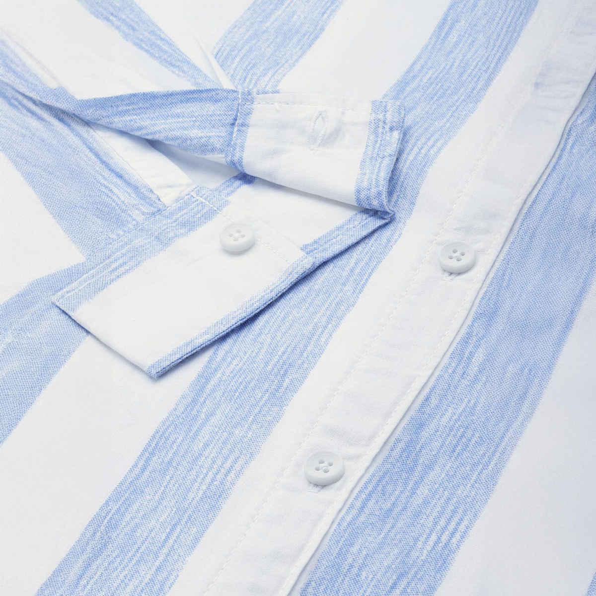 The Indian Garage Co Men's Regular Fit Striped Casual | Blue | S